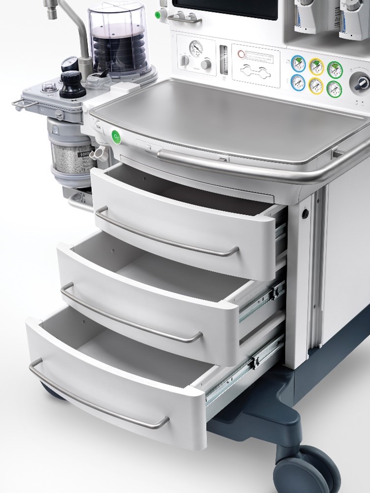 anesthesia machine storage compartment